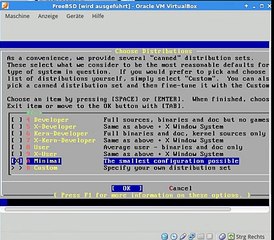 Minimal FreeBSD Installation on VirtualBox