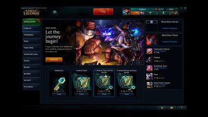 First time Open Box Hextech Crafting Inventory LOL PBE