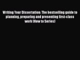 PDF Writing Your Dissertation: The bestselling guide to planning preparing and presenting first-class