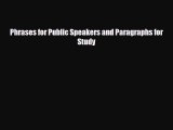 Download Phrases for Public Speakers and Paragraphs for Study PDF Book Free