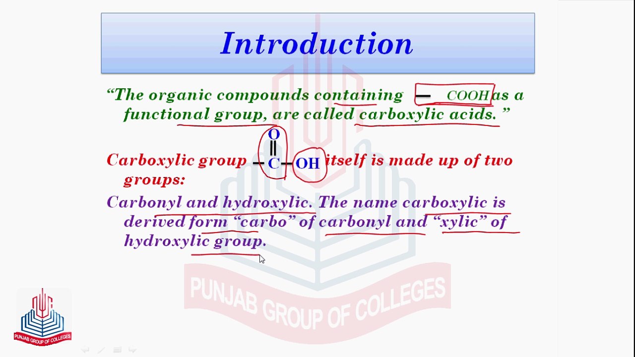 Introduction , Aliphatic Carboxylic Acids & Fatty Acids
