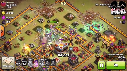 Clash Of Clans  ELITE WAR - InTheDark vs 中国缘 -Th11 DRAGON 3 Star WTF