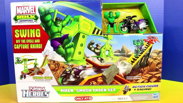 Playskool Heroes Hulk Smash Track Set Imaginext Batman Spongebob crash Hulk smashes into R