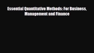 [PDF] Essential Quantitative Methods: For Business Management and Finance Download Full Ebook