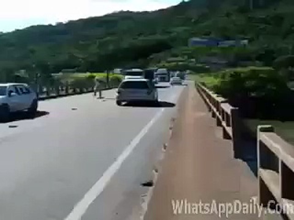 man jumped into the river while skating