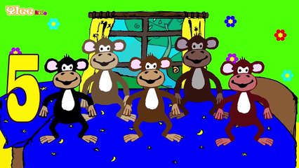 Скачать видео: Fünf kleine Affen Five Little Monkeys Zweisprachiges Kinderlied Yleekids