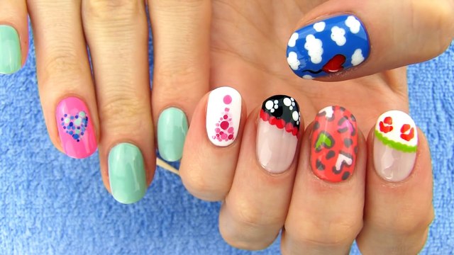 6 Nail Art Designs Nail Tutorial Using Toothpick as a Dotting Tool
