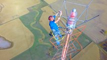 Spectacular Drone Footage Of A TV Tower Repairman