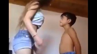 Young Girl Fun With Little Boy - Girl seducting a Little Baby