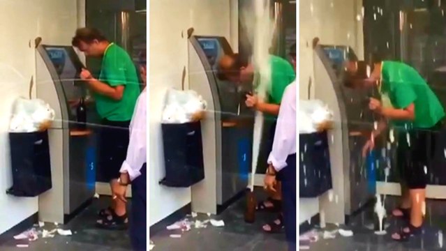 Yere Düşürdüğü Bira Şişesi Suratına Püskürdü