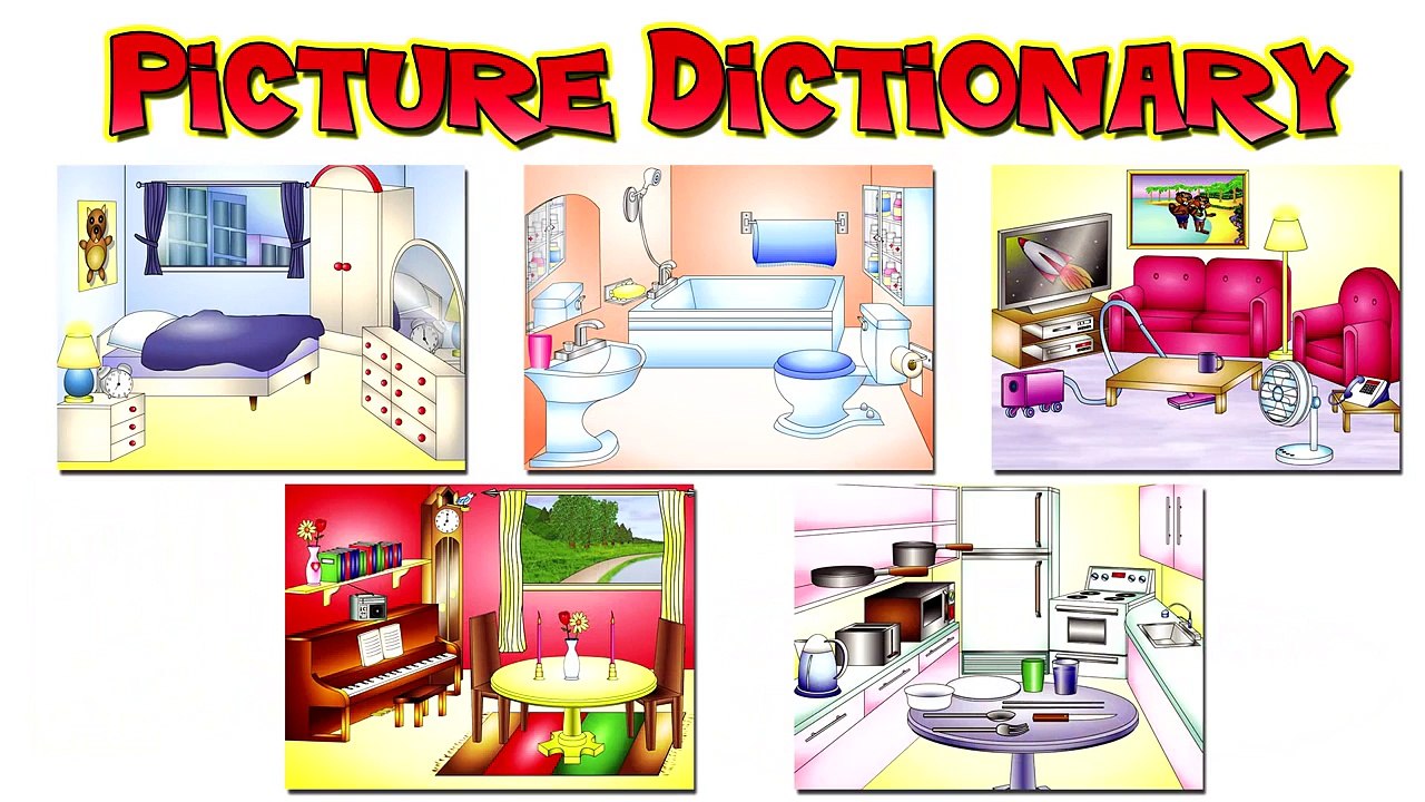 “Rooms in the Home” (Level 1 English Lesson 20) CLIP - Rooms in English, House Word, Teach English