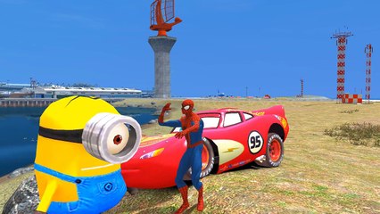 SPIDERMAN de Marvel comics & MINIONS, MOTO, TAXI | Dessin animé en Francais