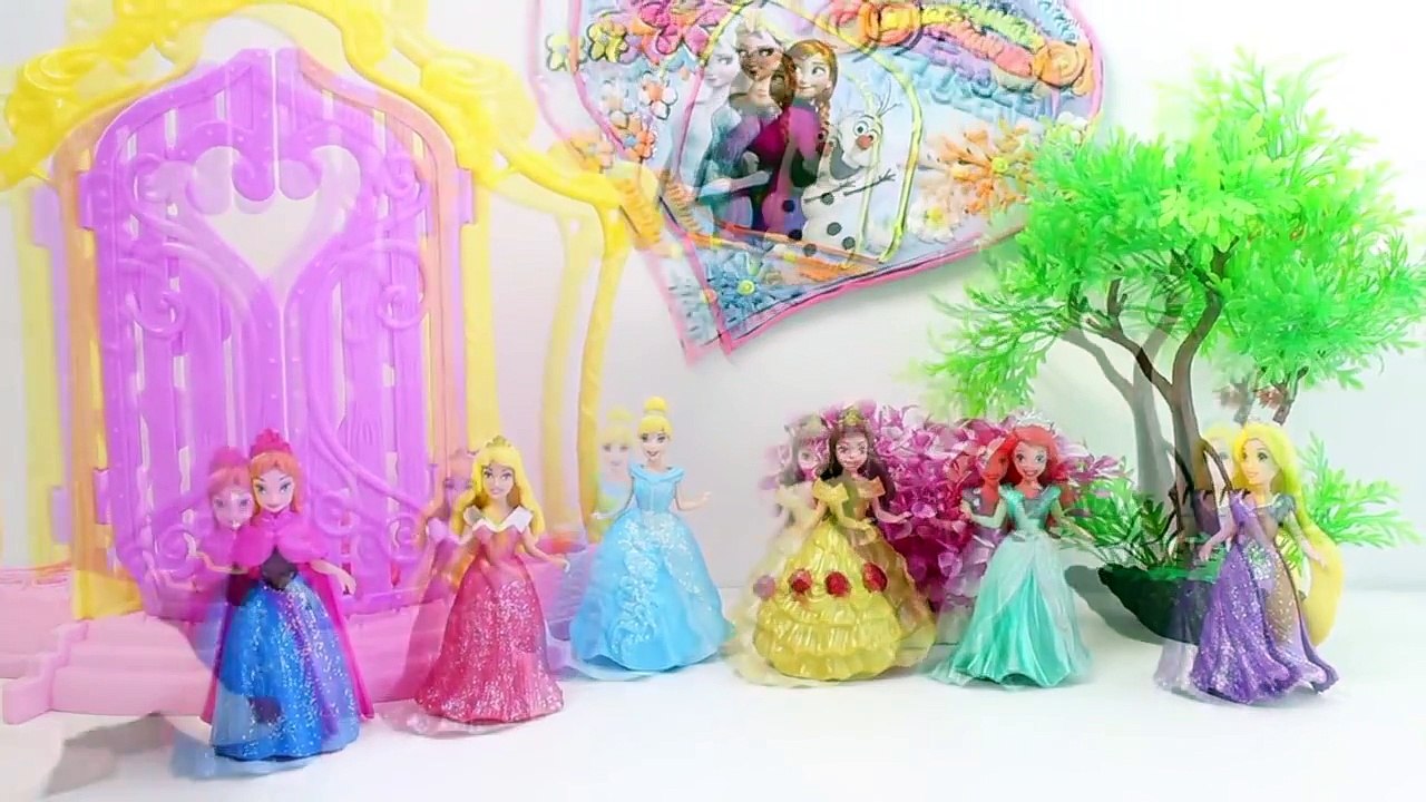 Play Doh DohVinci Sparkle Dresses Disney Princess Magiclip Dolls Make Doll Dresses Playdoh Glitter
