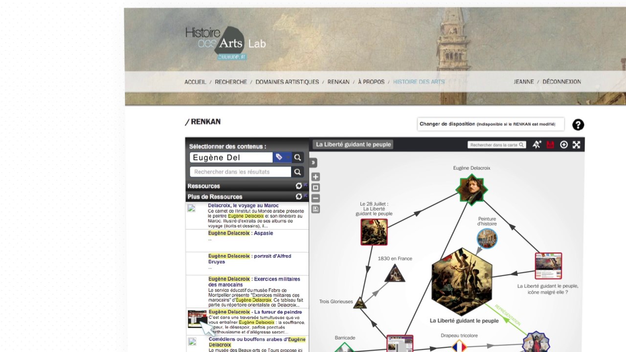 Tutoriel de RENKAN, un outil d'appropriation des ressources du portail Histoire des arts