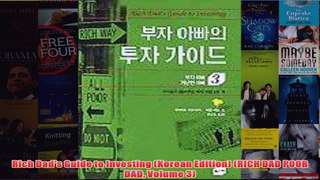 Download PDF  Rich Dads Guide to Investing Korean Edition RICH DAD POOR DAD Volume 3 FULL FREE