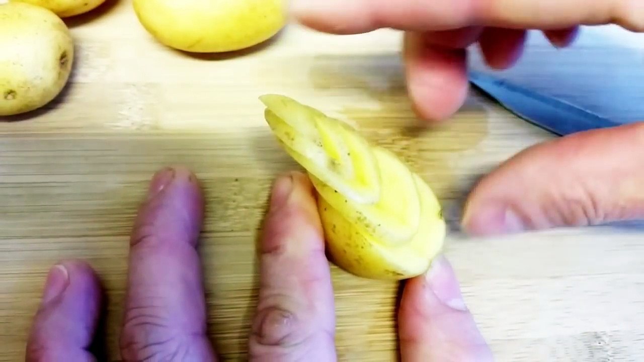 How to Make Potato Decoration _ Potato Art _ Vegetable Carving Potato Garnishes