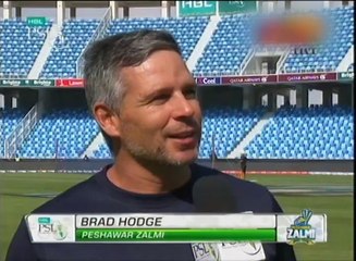 PSL Match 19 Zalmi vs Kings 17Feb2016 - Brad Hodge Prematch Media Talk