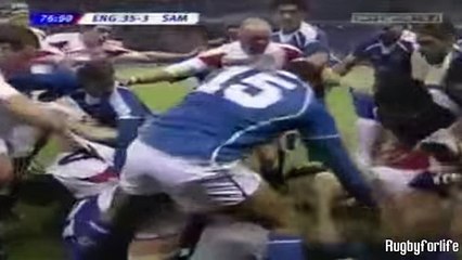 England V Samoa 2005 Alesana Tuilagi V Lewis Moody FIGHT