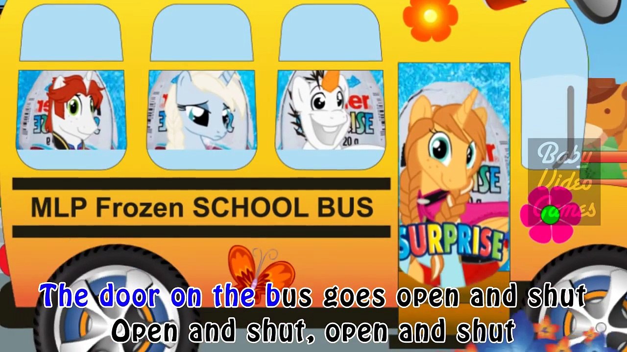 Disney Frozen My Little Pony Wheels on the Bus Kids Music Video