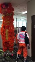 Lion Dance Pulls down Ceiling
