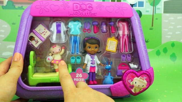 Доктор Плюшева, Стаффи и Лэмми. Игрушки из мультфильма Doc McStuffins Disney. Открываем и играем