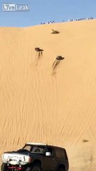 cars crashed on the sand