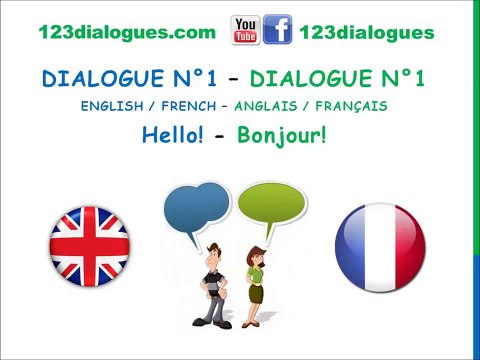 Dialogue 1 - English French Anglais Français - Hi Whats your name? - Bonjour Comment tappelles-tu?