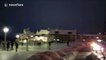 Night views of Niagara Falls amid Arctic blast