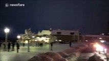 Night views of Niagara Falls amid Arctic blast