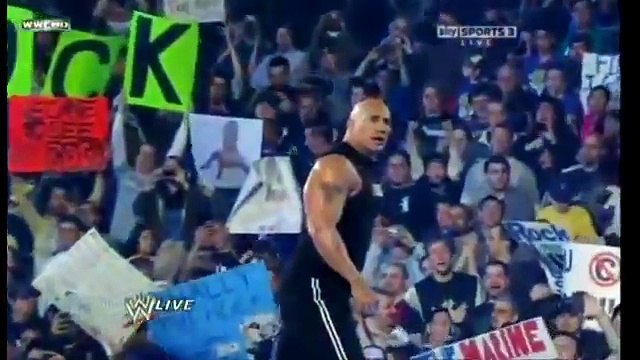 WWE RAW The rock vs John Cena vs Miz in werstlemania