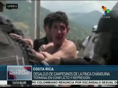 Costa Rica: policía reprime protesta de campesinos por desalojo