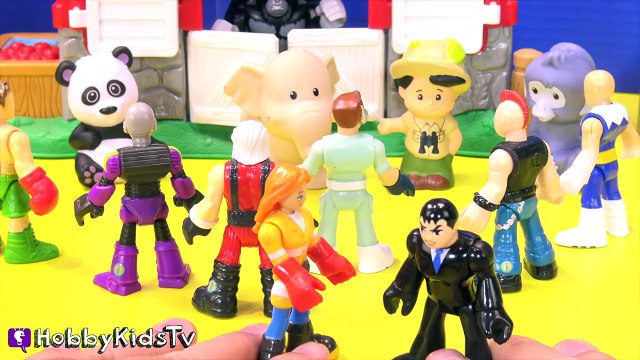 Imaginext BATMAN vs. JOKER! Grodd Superman Mind Control + Zoo Animals Escape By HobbyKidsT