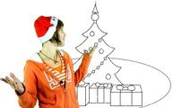 Раскраска из Мультфильма - Новый Год, Снеговик и Дед Мороз
