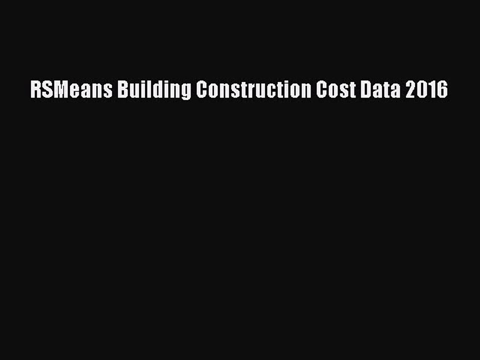 Download RSMeans Building Construction Cost Data 2016 PDF Free