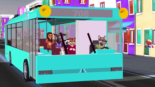 Spiderman, Hulk And Dinosaurs Cartoons Singing Wheels On The Bus Go Round And Round Nurser