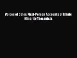 PDF Voices of Color: First-Person Accounts of Ethnic Minority Therapists  EBook