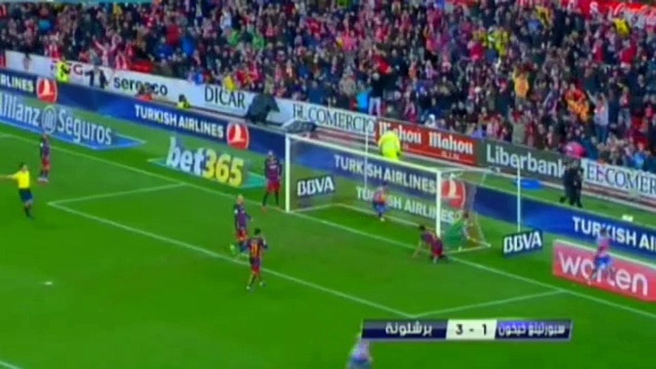 أهداف مباراة برشلونة وسبورتينج خيخون