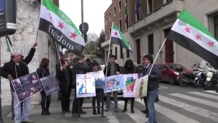 Roma'da Rusya'ya Suriye Protestosu