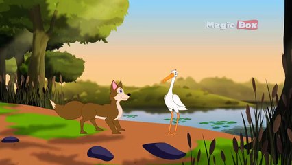 Fox And The Crane - Aesop's Fables In Hindi - Animated_Cartoon Tales For Kids