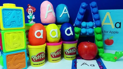 La Lettre A avec 6 ABC Surprise Œufs Un est pour Apple Alligator Anna Ariel Aurora