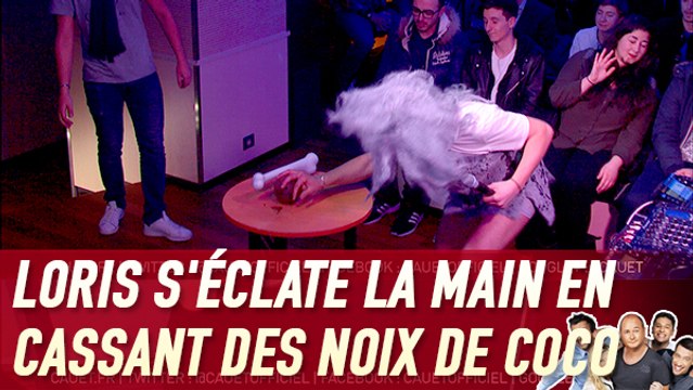 Loris s'éclate la main en cassant des noix de coco - C'Cauet sur NRJ