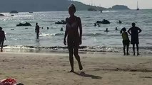 Super sexy Russian girl in tiny bikini Patong Beach Phuket Thailand 2016