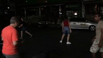 Russian girls fight Greek man take the money Patong beach Thailand 2016