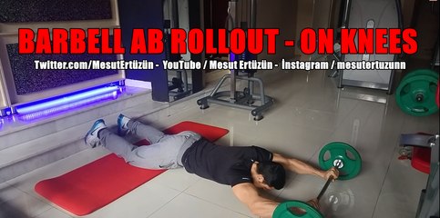 BARBELL AB ROLLOUT - ON KNEES