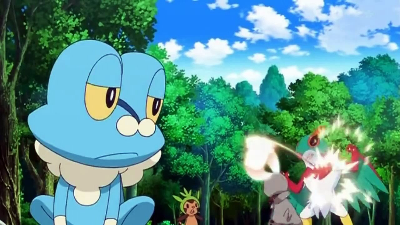 22 Pokemon X and Y Episode 38 Ash Froakie & Hawlucha VS Chespin
