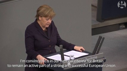 Angela Merkel: Britain must remain a strong, active member of EU