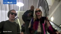 Kate Bosworth jets into LA in multicolored fuzzy coat after NYFW
