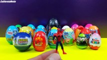 Many Surprise Eggs One Direction Sonic SpongeBob Cars Spiderman Angry Birds Kinder Surprise
