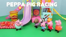 Peppa Pig Play-Doh Picnic, Park, Potato Sack Racing on Lightning McQueen Mater DisneyCarToys