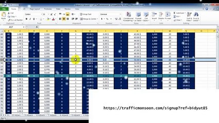 Ultimate way of Trafficmonsoon earn with addpack total calculation in excel